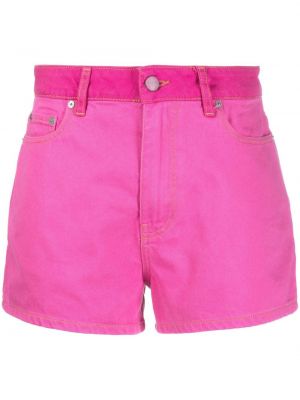 Kratke traper hlače Ganni ružičasta