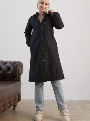 Fleecový kabát s kapucí Instyle černý