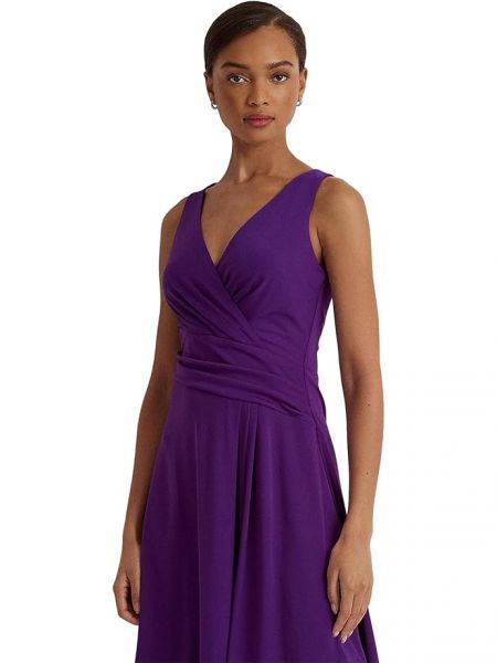 Платье из джерси без рукавов из джерси Lauren Ralph Lauren фиолетовое