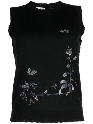 Top cu model floral cu imagine Shiatzy Chen negru