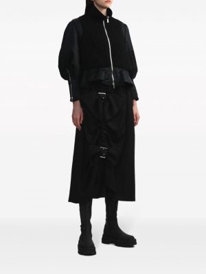 Vlněné midi sukně s mašlí Noir Kei Ninomiya černé