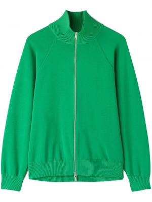 Pletena jakna z zadrgo Jil Sander zelena