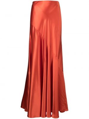 Saténové dlouhá sukně s vysokým pasem Cult Gaia - oranžová