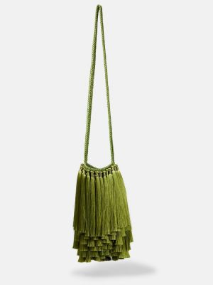 Плетени чанта за ръка Victoria Beckham зелено