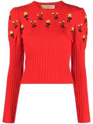 Sweter wełniany w kwiatki Cormio