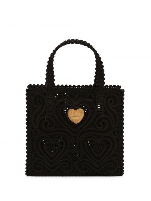 Кружевная сумка на шнуровке Dolce & Gabbana, черная