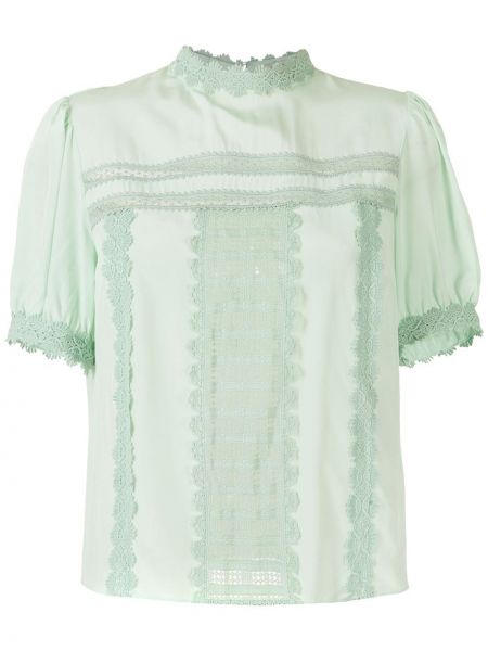 Кружевная блузка Martha Medeiros, зеленая