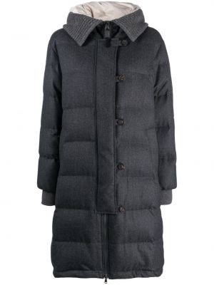 Kašmírový kabát Brunello Cucinelli sivá