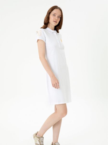 Бавовняна сукня міні U.s. Polo біла