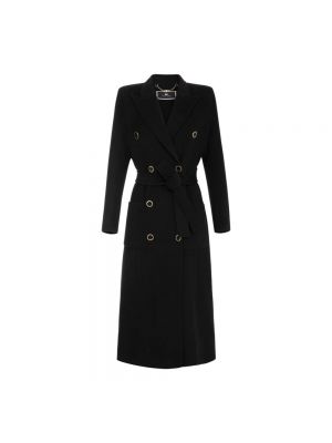 Manteau d'hiver en laine Elisabetta Franchi noir
