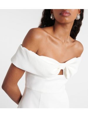 Mini vestido de crepé Self-portrait blanco