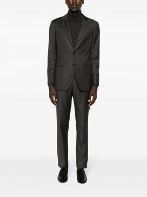 Kostkovaný oblek Giorgio Armani šedý