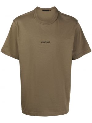 Bavlnené tričko s výšivkou Helmut Lang zelená