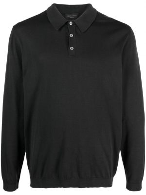 Medvilninis polo marškinėliai Roberto Collina juoda