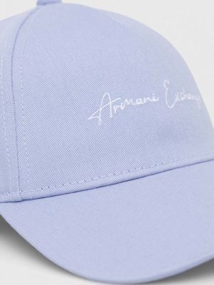 Бавовняна кепка з аплікацією Armani Exchange фіолетова