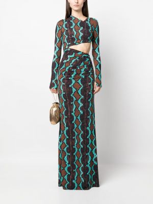 Večerní šaty s potiskem s hadím vzorem Roberto Cavalli