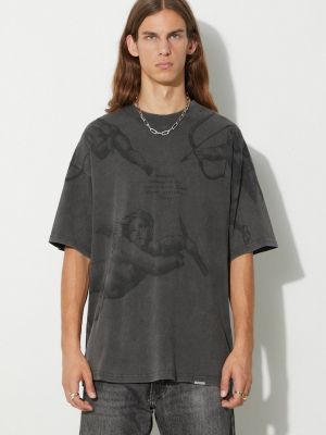 Bavlněné tričko s potiskem Represent šedé