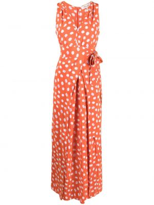 Μάξι φόρεμα με σχέδιο Dvf Diane Von Furstenberg πορτοκαλί
