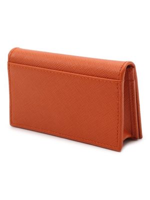 Кожаный кошелек Prada оранжевый