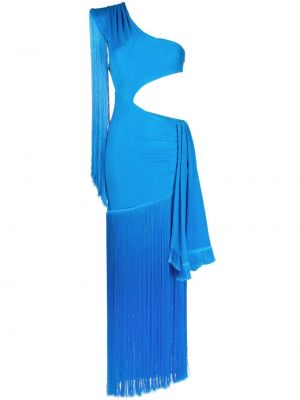 Šaty s třásněmi s dlouhými rukávy Patbo - modrá