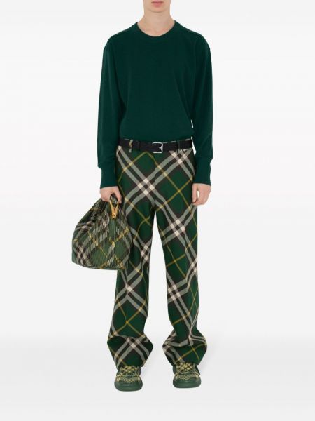 Vlněný svetr s kulatým výstřihem Burberry zelený