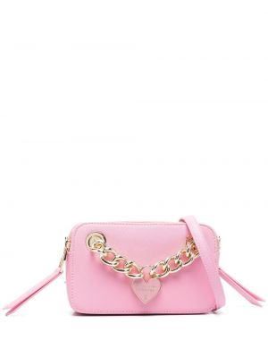 Usnjena crossbody torbica Versace Jeans Couture roza