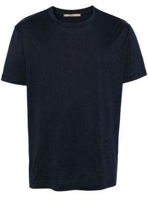 Bavlnené tričko s okrúhlym výstrihom Nuur modrá