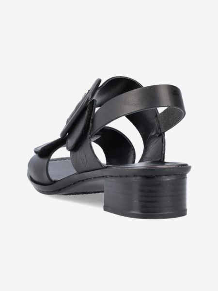 Kožené sandály Rieker černé