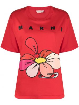 Camiseta de flores Marni rojo
