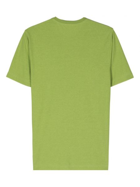 Kokvilnas t-krekls ar apaļu kakla izgriezumu Zanone zaļš