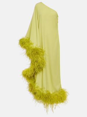 Dlouhé šaty s perím Taller Marmo zelená