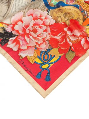 Pañuelo de seda con estampado Dolce & Gabbana rojo