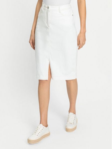 Priliehavá džínsová sukňa Olsen biela