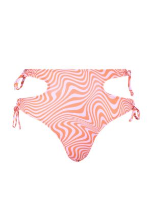 Bikini cu talie înaltă cu imprimeu abstract Trendyol roz