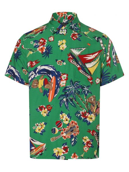 Koszula z wiskozy Polo Ralph Lauren zielona