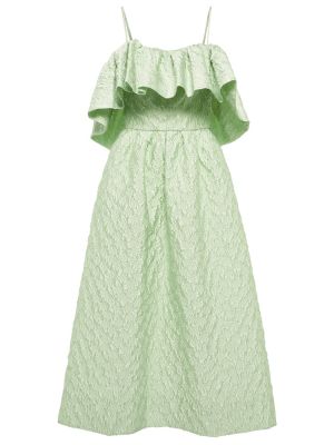 Миди рокля Monique Lhuillier зелено