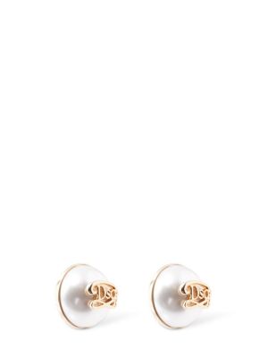Boucles d'oreilles avec perles à boucle Dsquared2 blanc