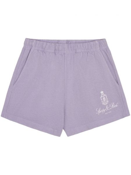 Pantaloni scurți cu broderie Sporty & Rich violet