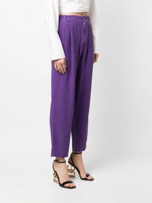 Plisované rovné kalhoty Dolce & Gabbana Pre-owned fialové