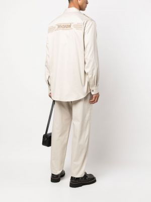 Bavlněná košile s výšivkou Isabel Marant béžová