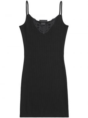 Κοκτέιλ φόρεμα με δαντέλα Balenciaga μαύρο