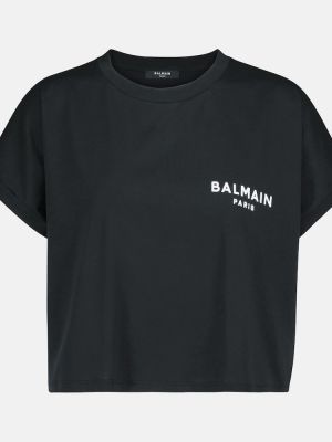 Хлопковый топ Balmain, черный