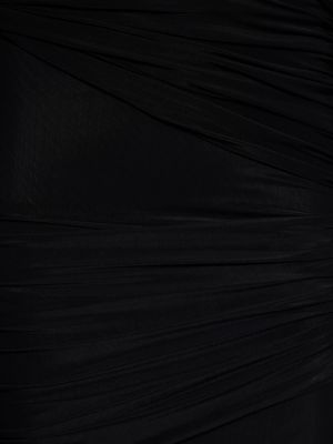 Drapované midi šaty s mašlí Blumarine černé