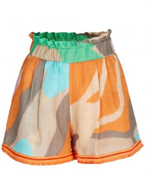Pantaloni scurți cu imagine cu imprimeu abstract Silvia Tcherassi portocaliu