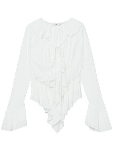Пеплум блуза с волани B+ab бяло