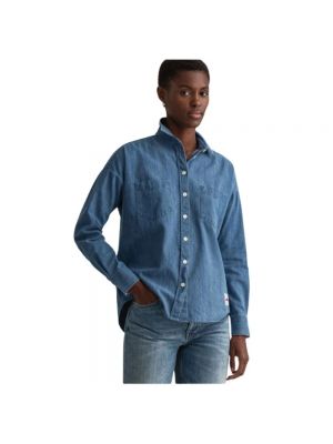 Koszula jeansowa Gant niebieska