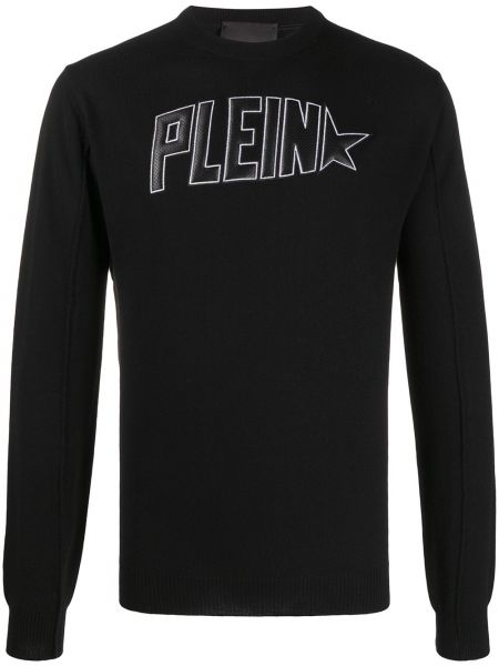 Jersey de tela jersey de cuello redondo de estrellas Philipp Plein negro