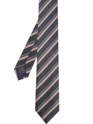 Шелковый галстук в полоску Brioni синий