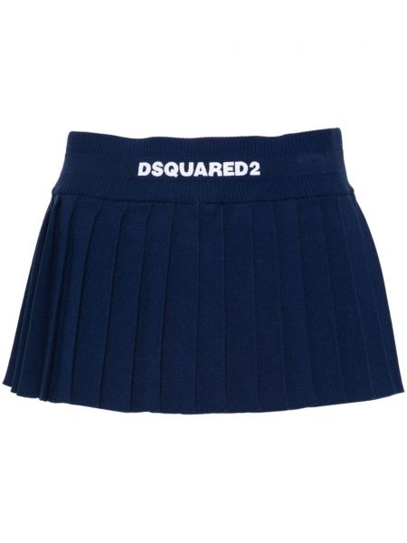 Πλισέ φούστα mini με κέντημα Dsquared2 μπλε