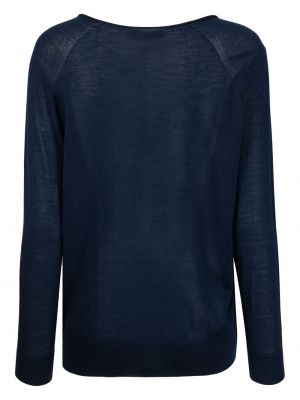 Dzianinowy sweter z długim rękawem Nuur niebieski